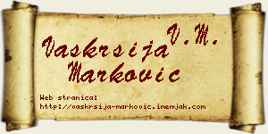 Vaskrsija Marković vizit kartica